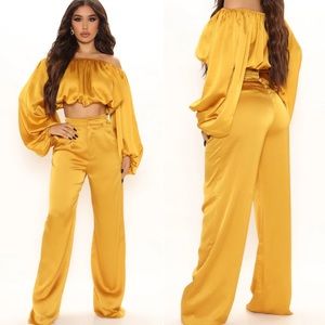 Gold Satin Pants